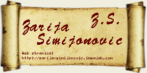 Zarija Simijonović vizit kartica